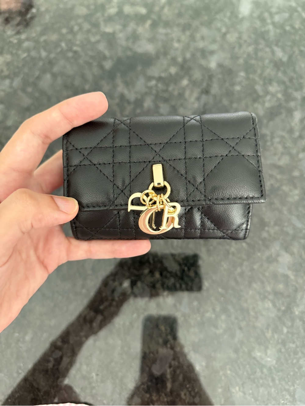 CD Glycine Wallet Black Cannage